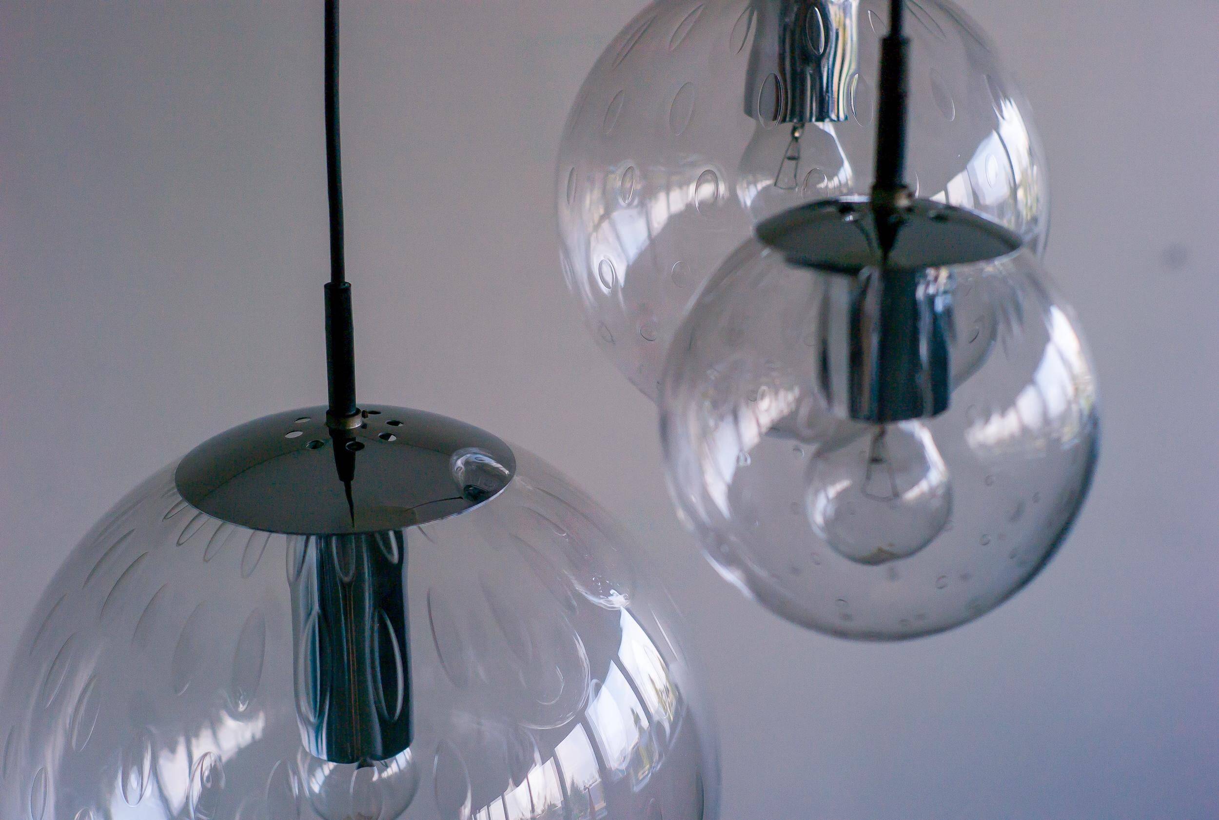 RAAK Lustre Amsterdam with three "Bubbles" pendants - Mid-century design