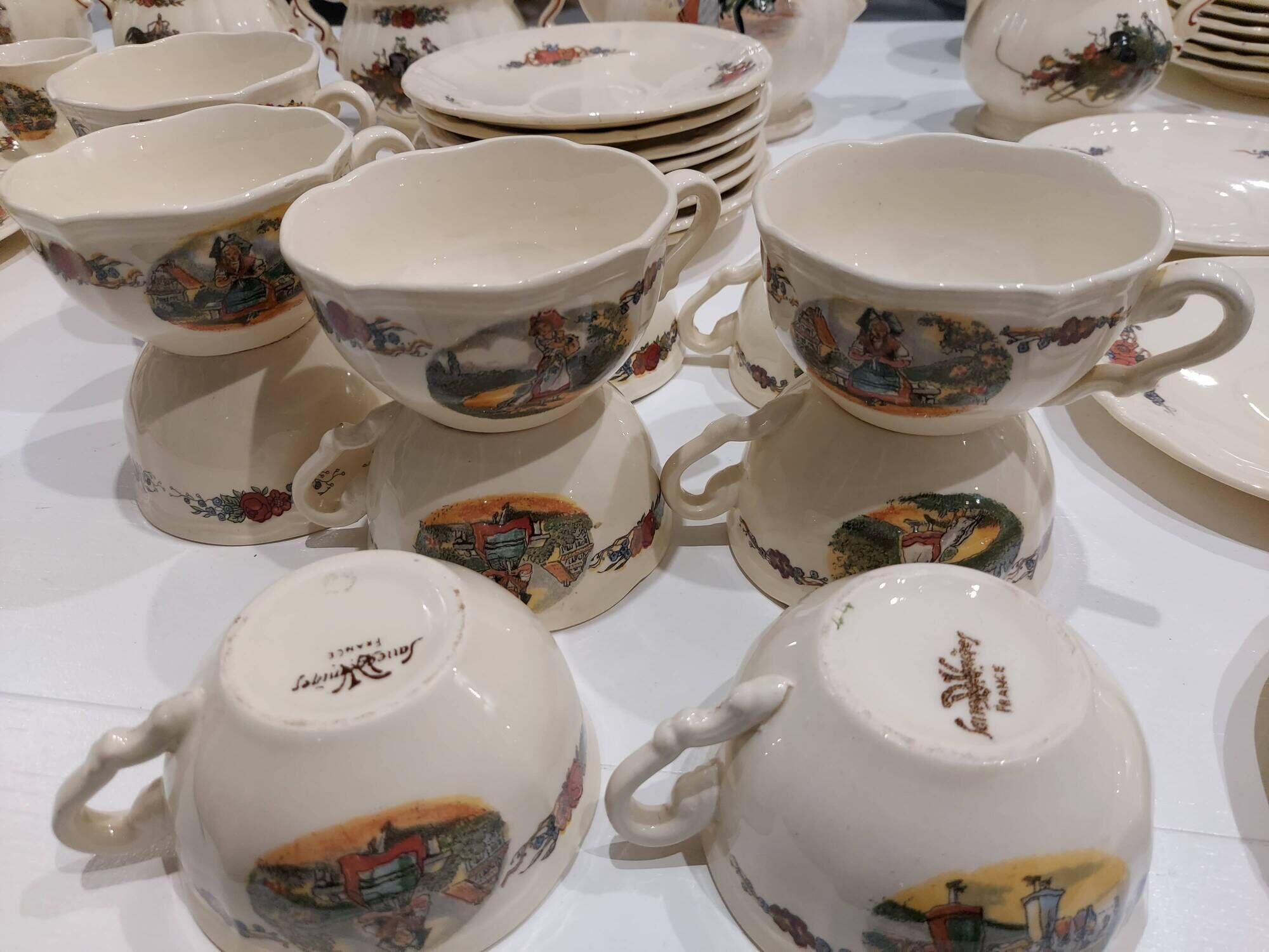 Table service 102 pieces Sarreguemines Obernai 1950s