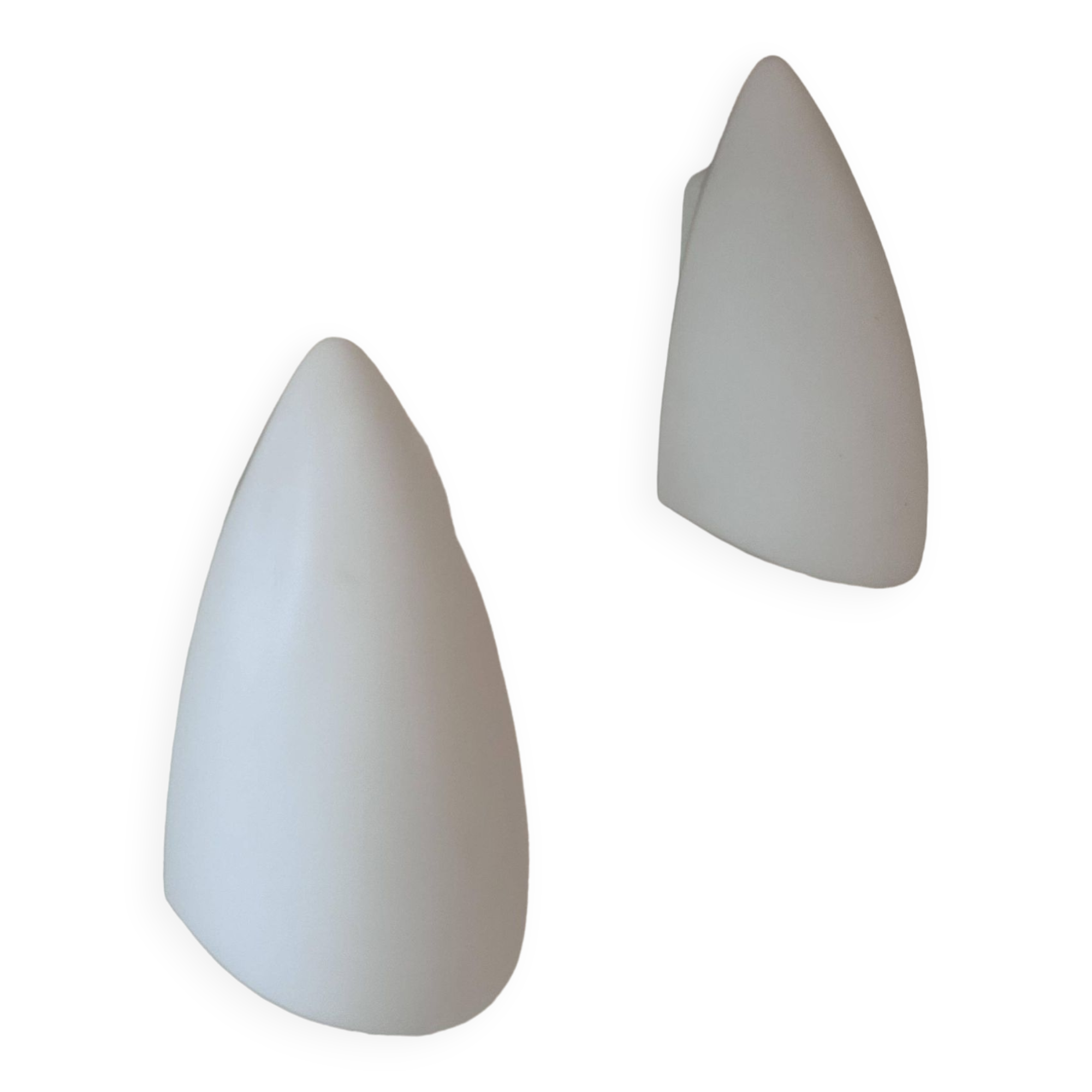 Pair of vintage white opaline wall lights, France 1970s