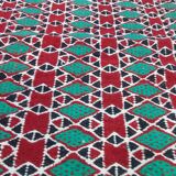 Tapis traditionnel rouge et vert en pure laine 115x210cm