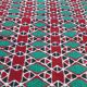 Traditional red and green handmade carpet in pure wool  115x210cm