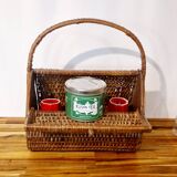 60s wicker basket handbag