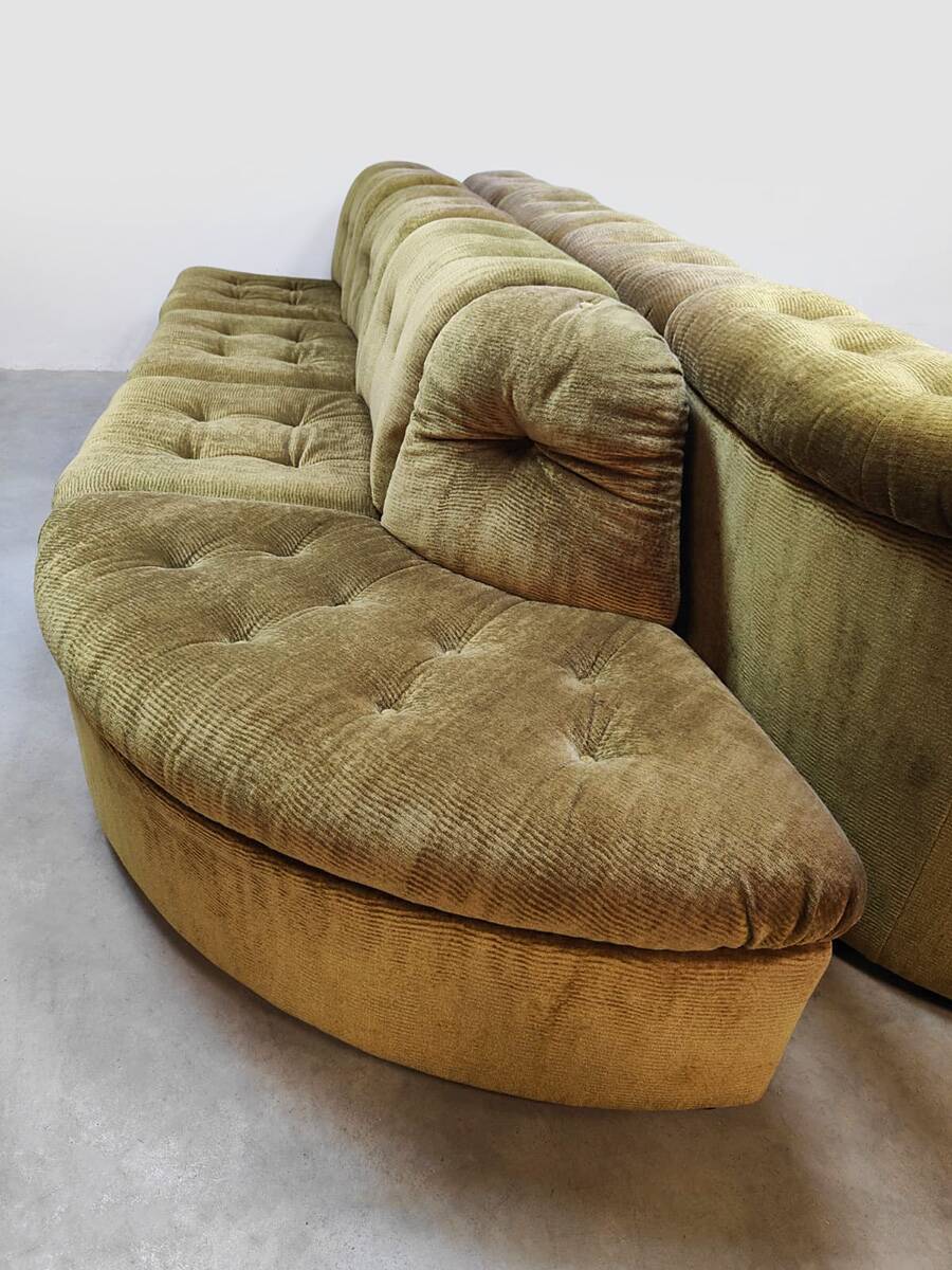Vintage velvet modular sofa modular 'Verdant green'