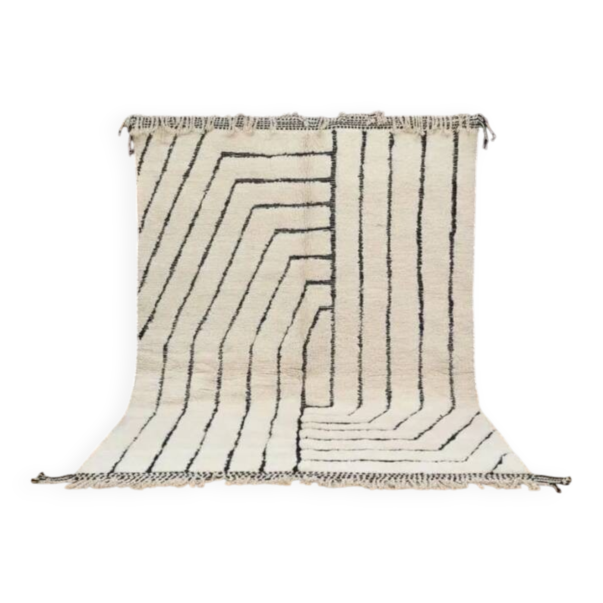 White geometric Beni ouarain rug 200*300 cm