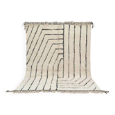 White geometric Beni ouarain rug 200*300 cm