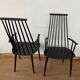 Armchair with armrests and Scandinavian bridge slats