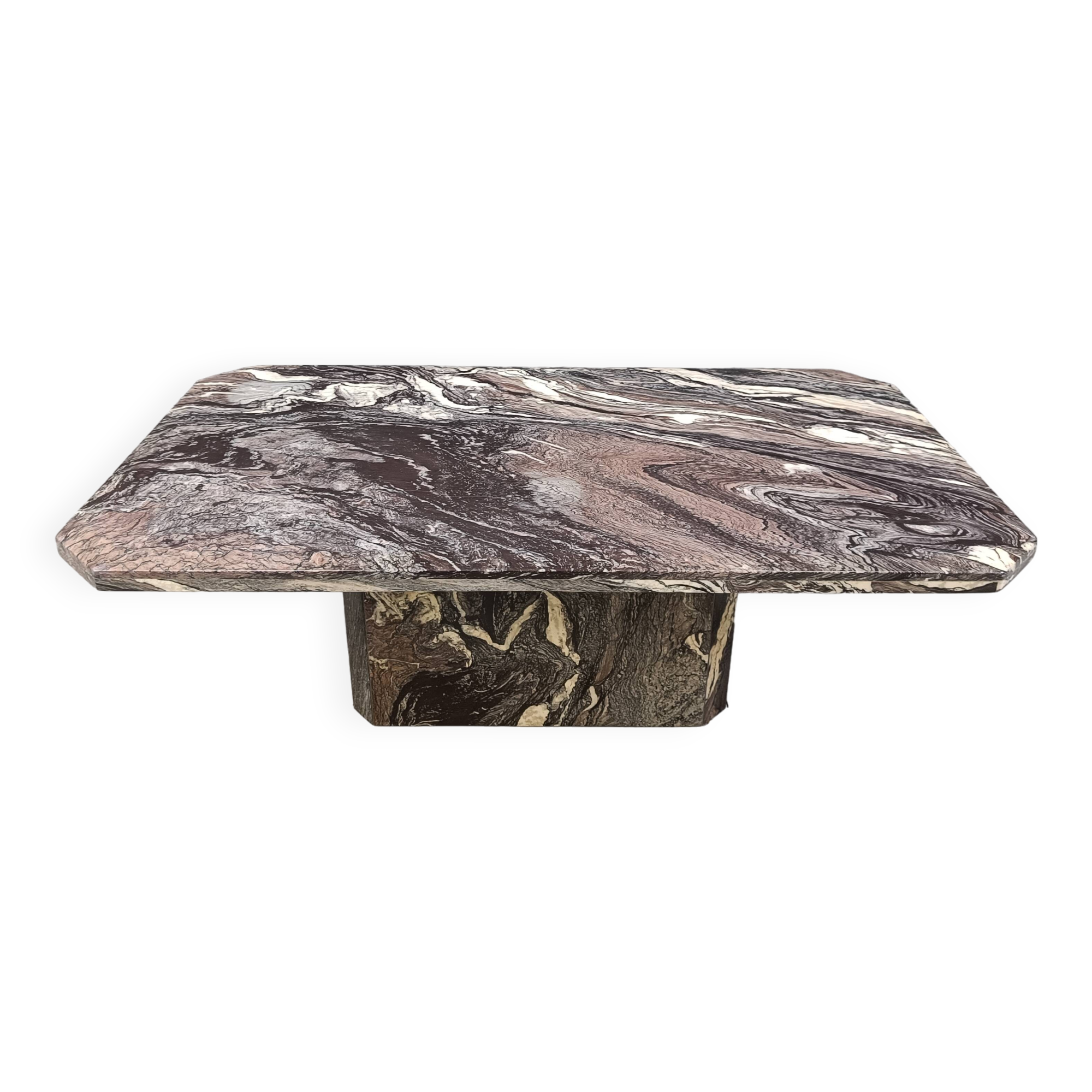Vintage grey marble coffee table, 1970s
