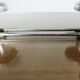 Chrome metal wall coat rack with 4 hooks, 57cm, 1970, vintage