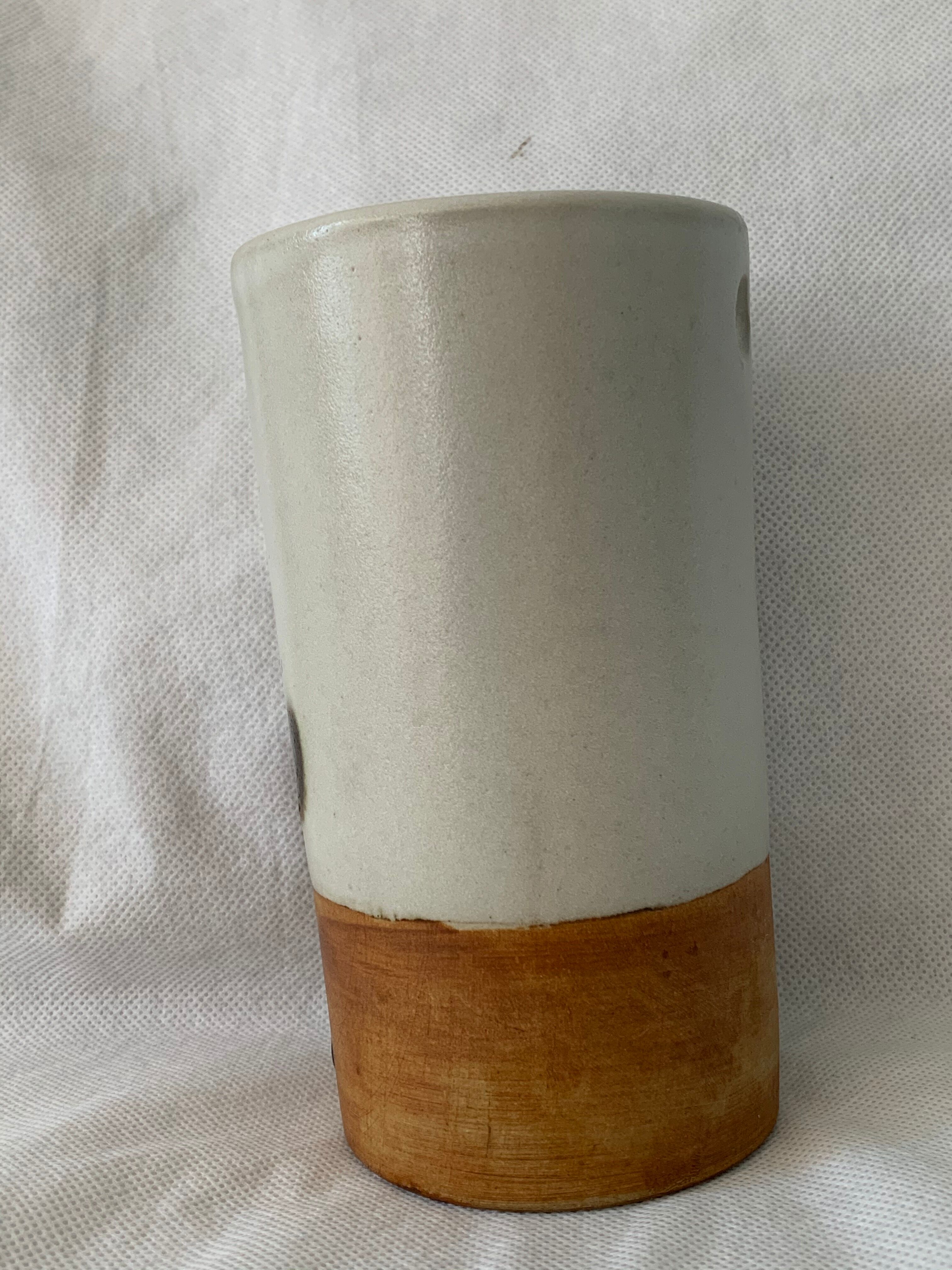 Enamelled sandstone vase Pottery of La Colombe 1975