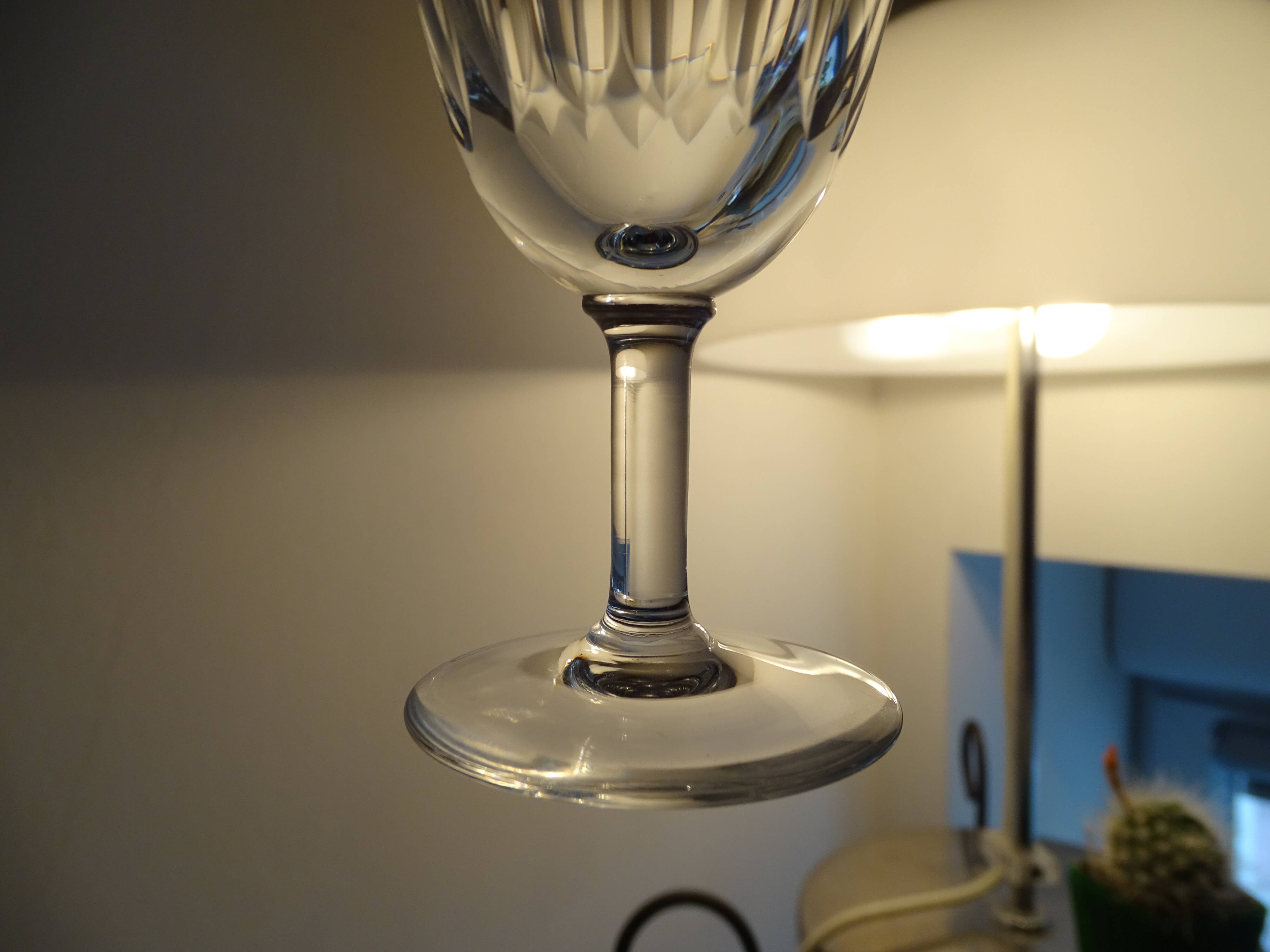 3 old Baccarat crystal cooked wine/port glasses CASSINO model - 11 cm