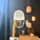 Miroir en rotin blanc