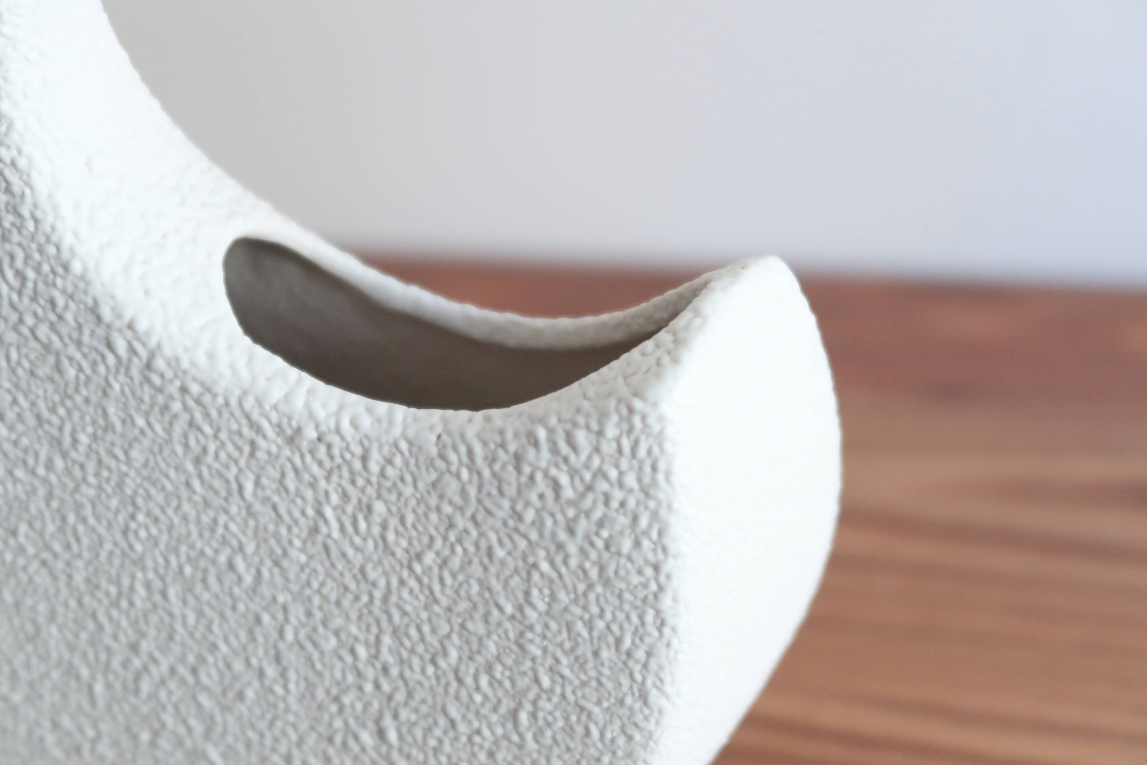 White ceramic vase by Roberto Rigon, Bertoncello, 60s
