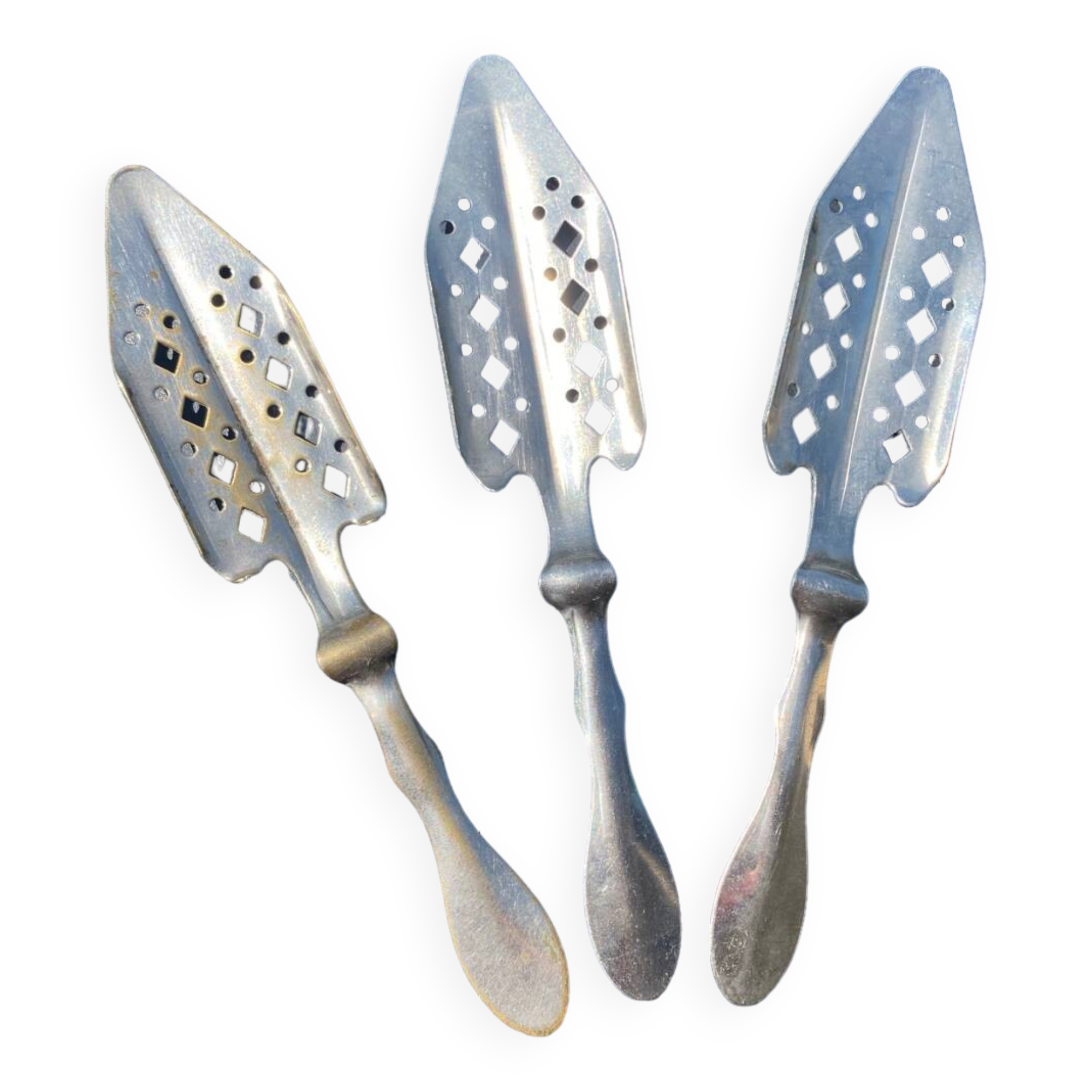 Lot 3 - Chiseled absinthe spoons