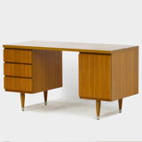 Mid century modern writing desk on beautiful stylish wooden legs, 1960s.