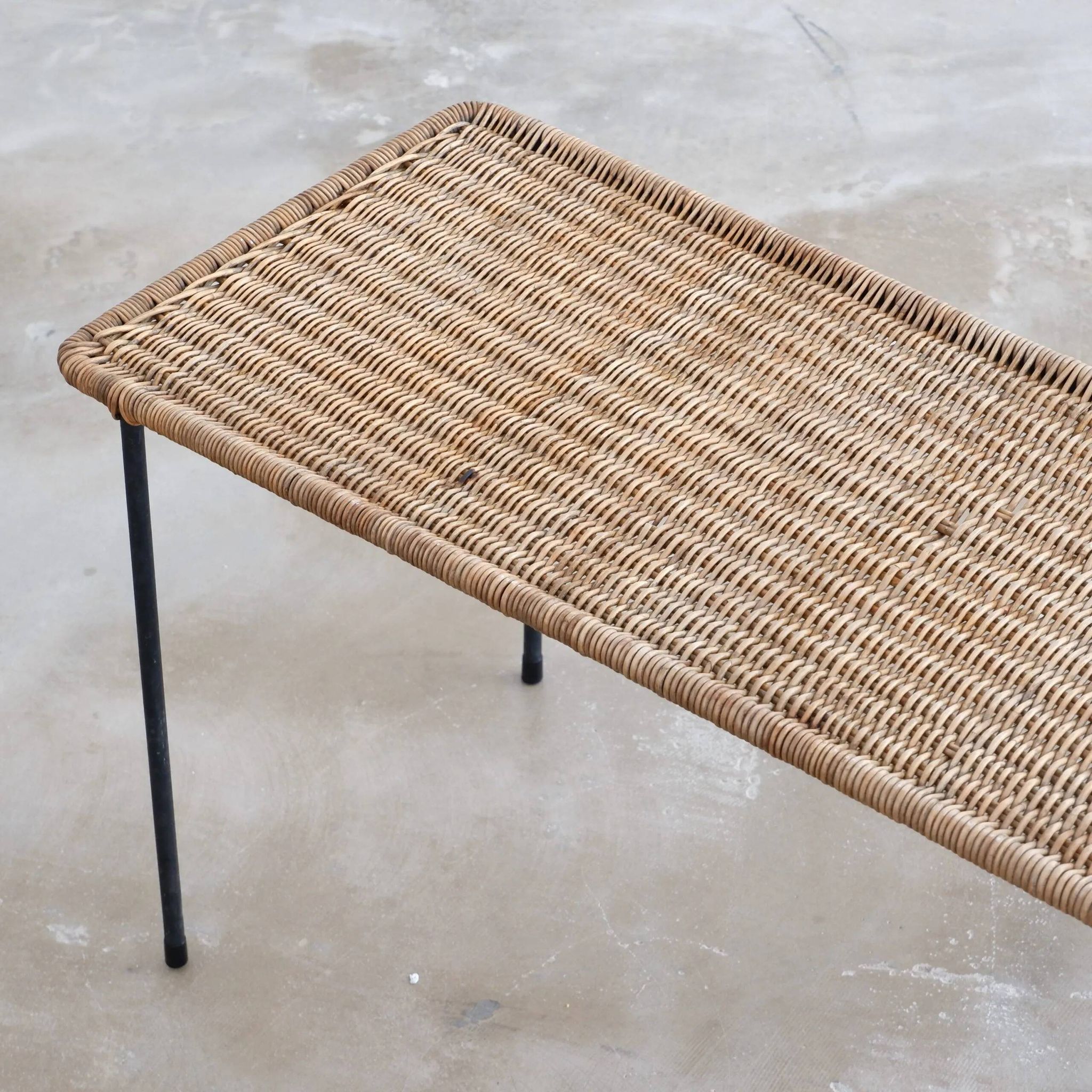 Carl Auböck rattan side table rectangular