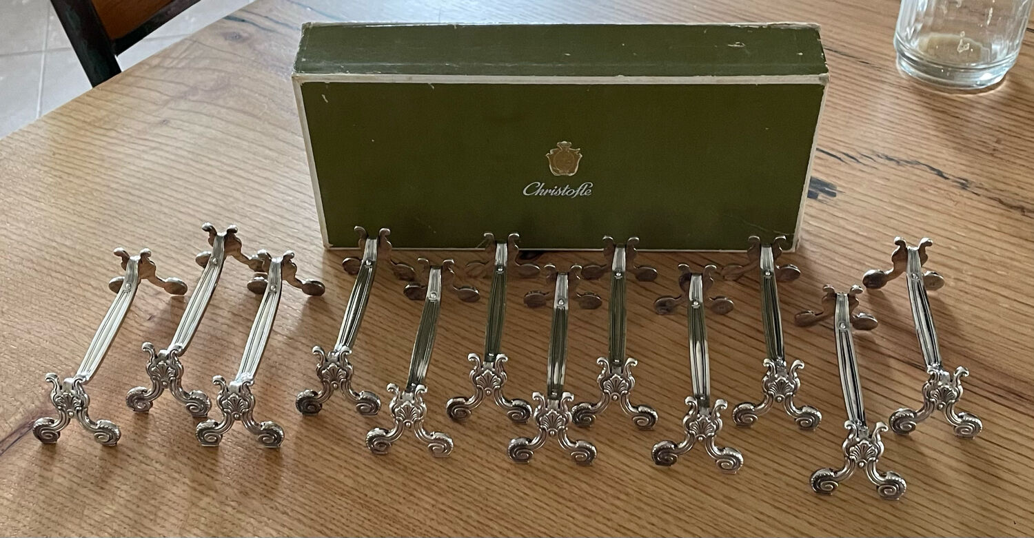 12 christofle silver metal knife holder