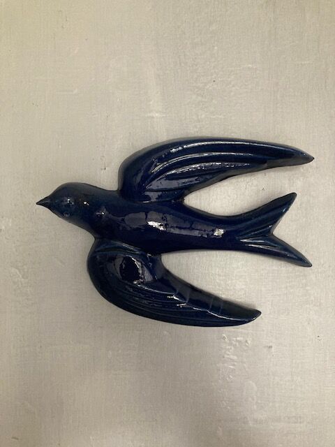 Midnight blue ceramic swallow
