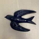 Midnight blue ceramic swallow