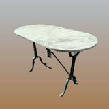 Godin cast iron and marble bistro table. 50's
