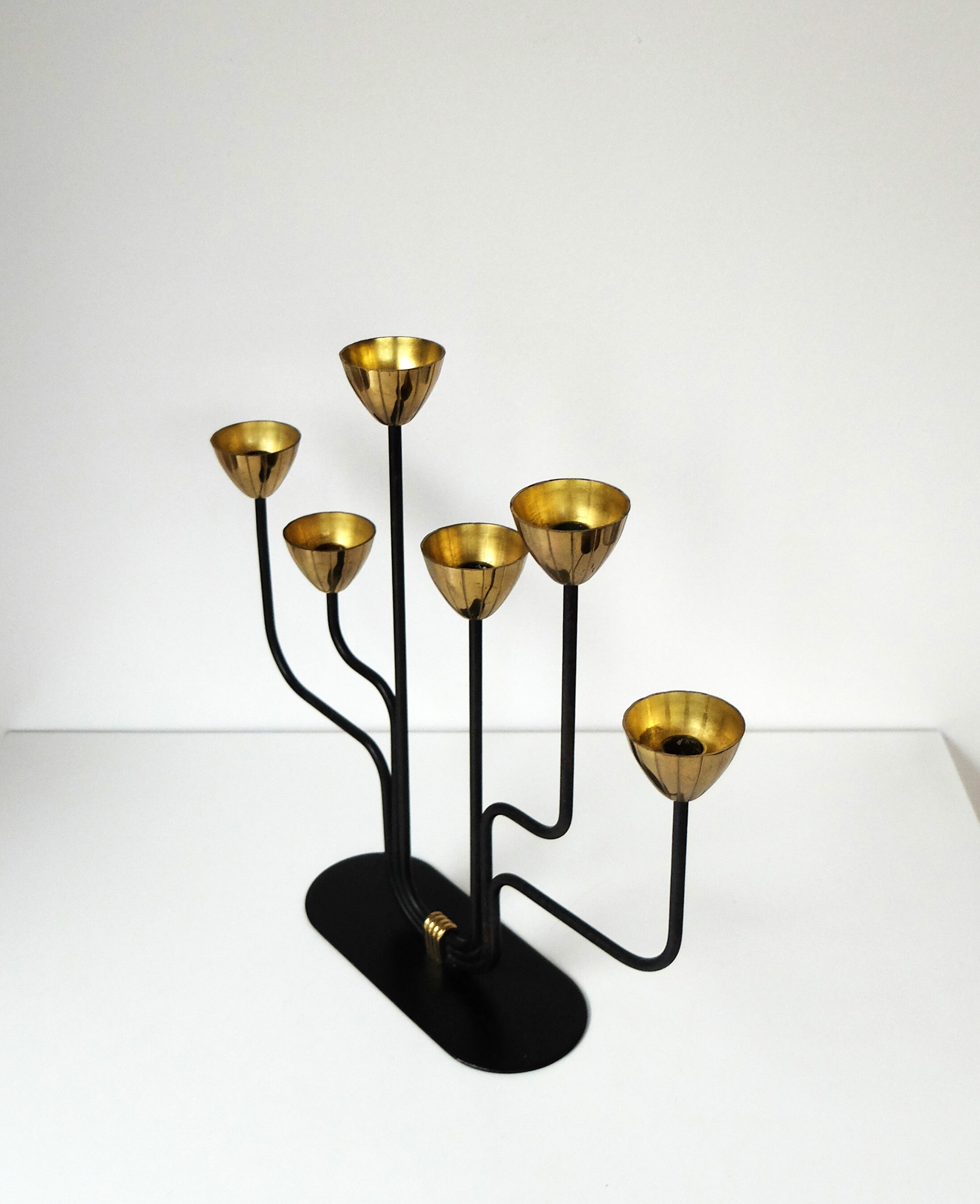 Vintage Scandinavian candlestick, Gunnar Ander for Ystad Metall, Sweden