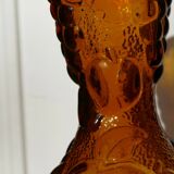 Vase empoli of the 60s, ochre color fruit reliefs