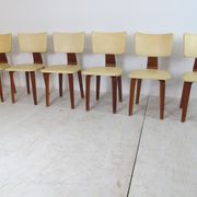 Set of 6 mid-century vintage plywood lounge chairs by Cor Alons for Gouda den Boer