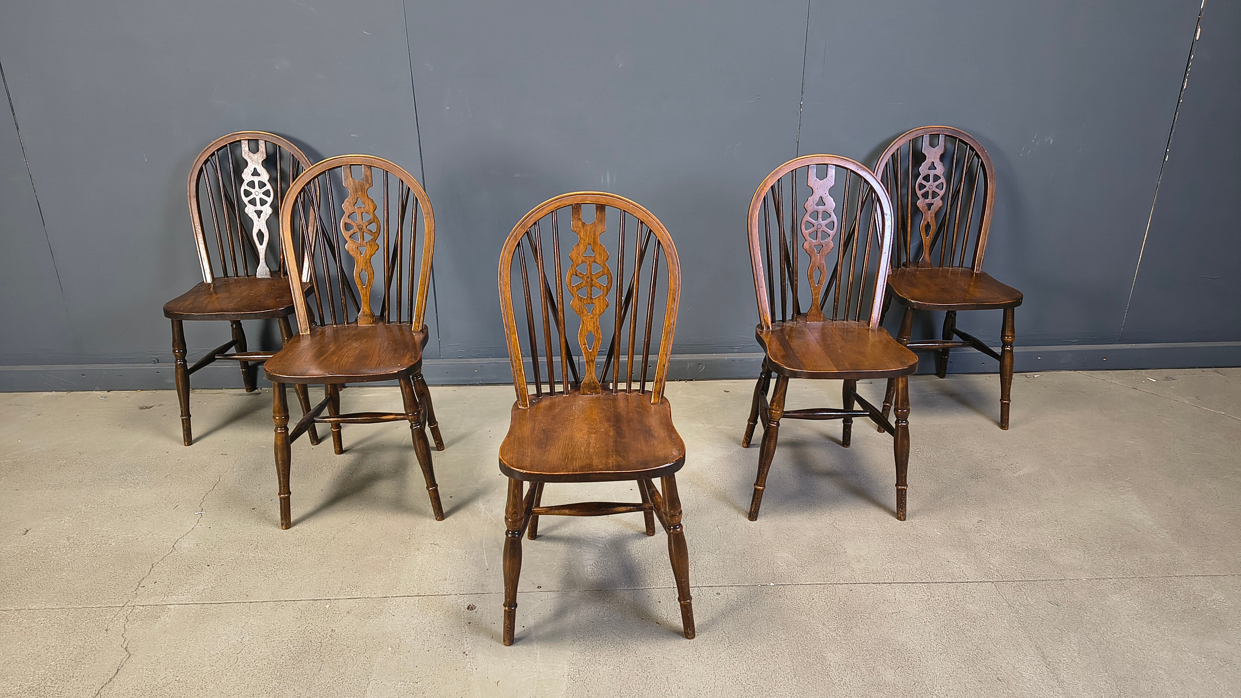 Set of 5 vintage Ercol dining chairs, 1950s