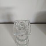 Large carved glass vase on foot