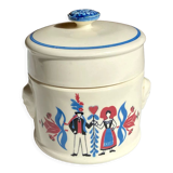 Pot ceramic bomb box Sarreguemines model Ribeauville vintage 60/70s