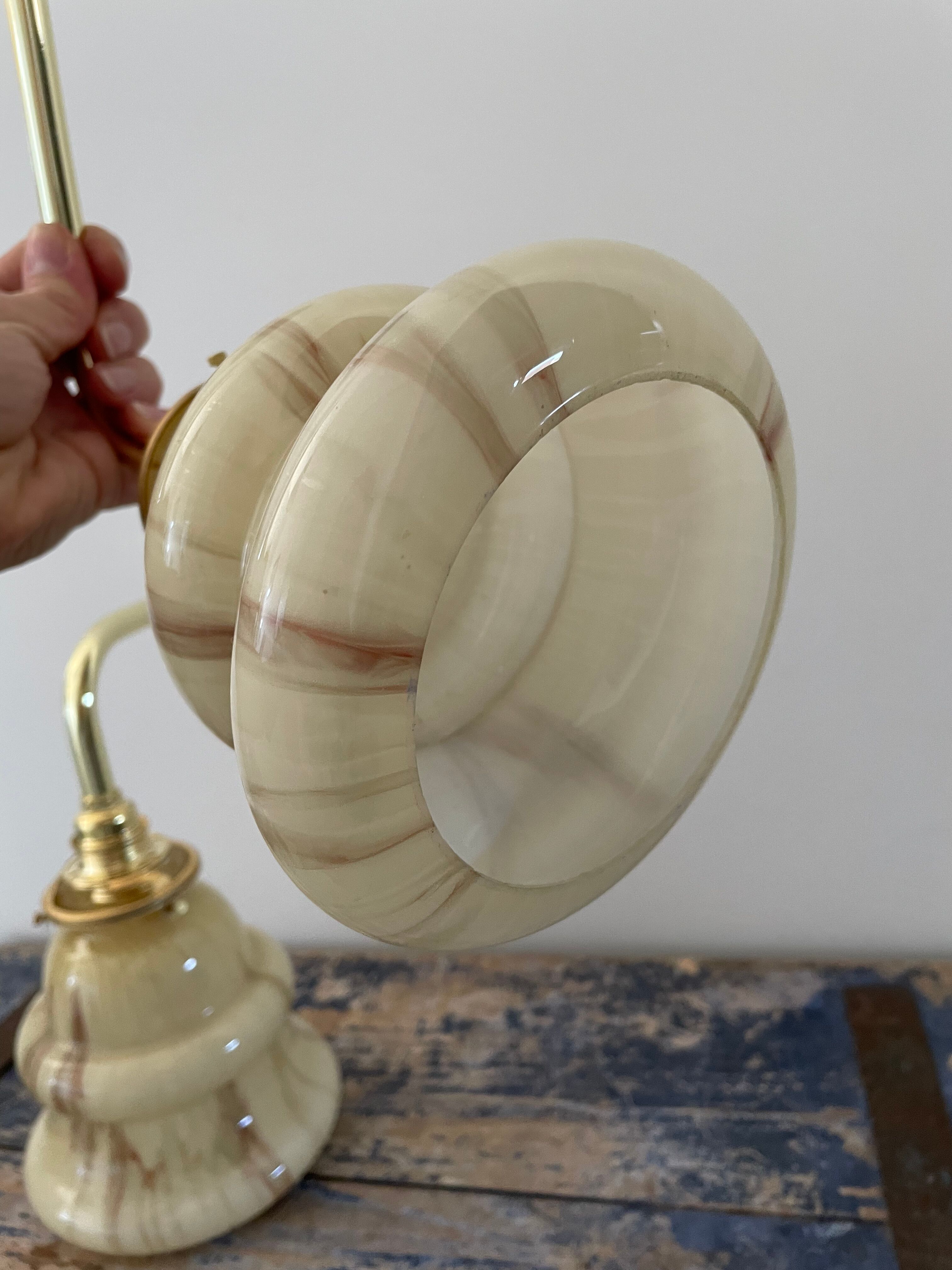 Set of two new electrified art deco wall lamps