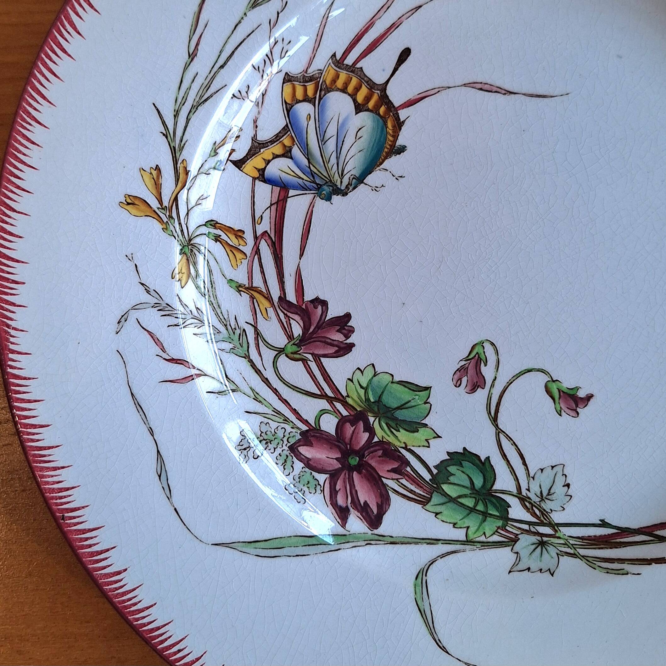 Plate Sarreguemines Butterfly decoration