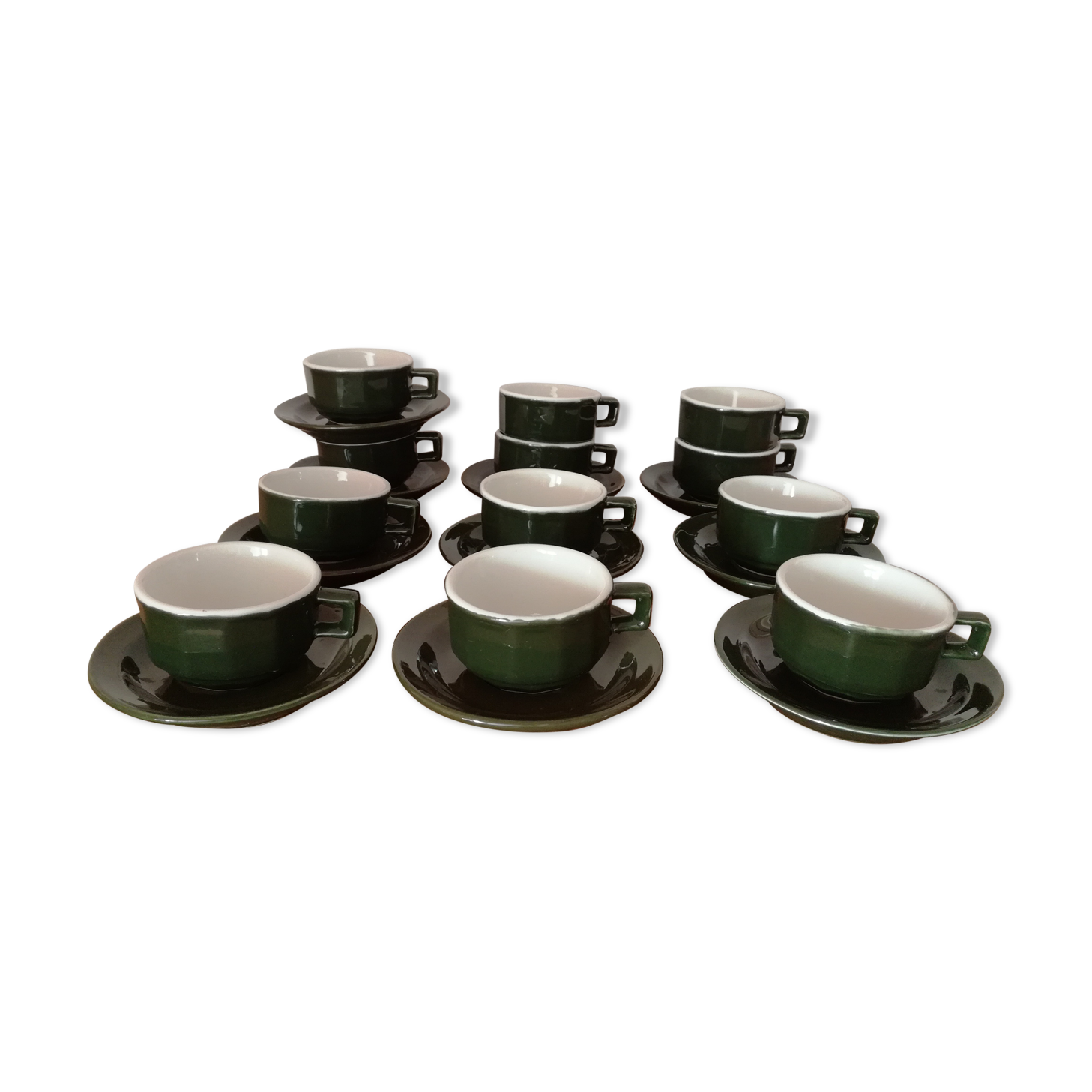 Lot de 5 tasses bistrot vertes