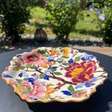 Flat plate in Gien with floral pattern