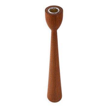 Teak candlestick, Danish design, 1970s, made in Denmark