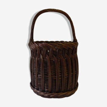 Panier rond en osier vintage