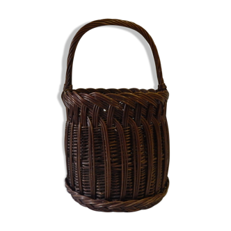 Panier rond en osier vintage