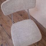 1950s chrome and fabric compass base chair