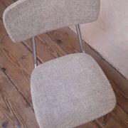 1950s chrome and fabric compass base chair