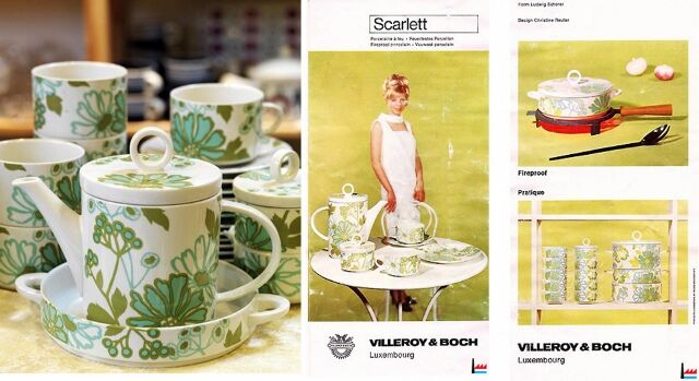 Scarlett Breakfast Set, Villeroy & Boch vitro porcelain, vintage 1967