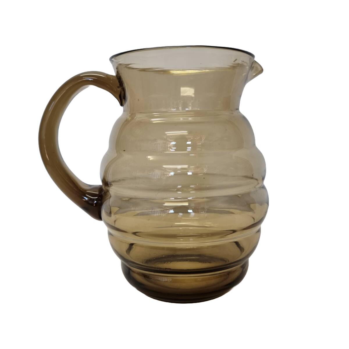 Vintage Smoked Glass Water Carafe, 1950s