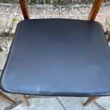 4 Scandinavian black leatherette chairs