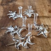 5 crystal knife rests with vases