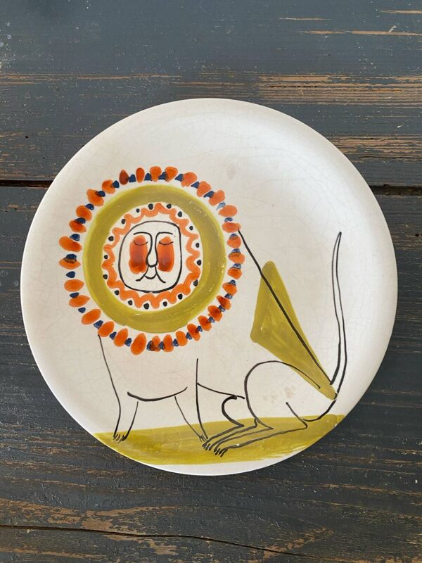 Petite assiette lion Roger Capron, Vallauris