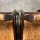 6 wooden vintage chairs dark wood rush