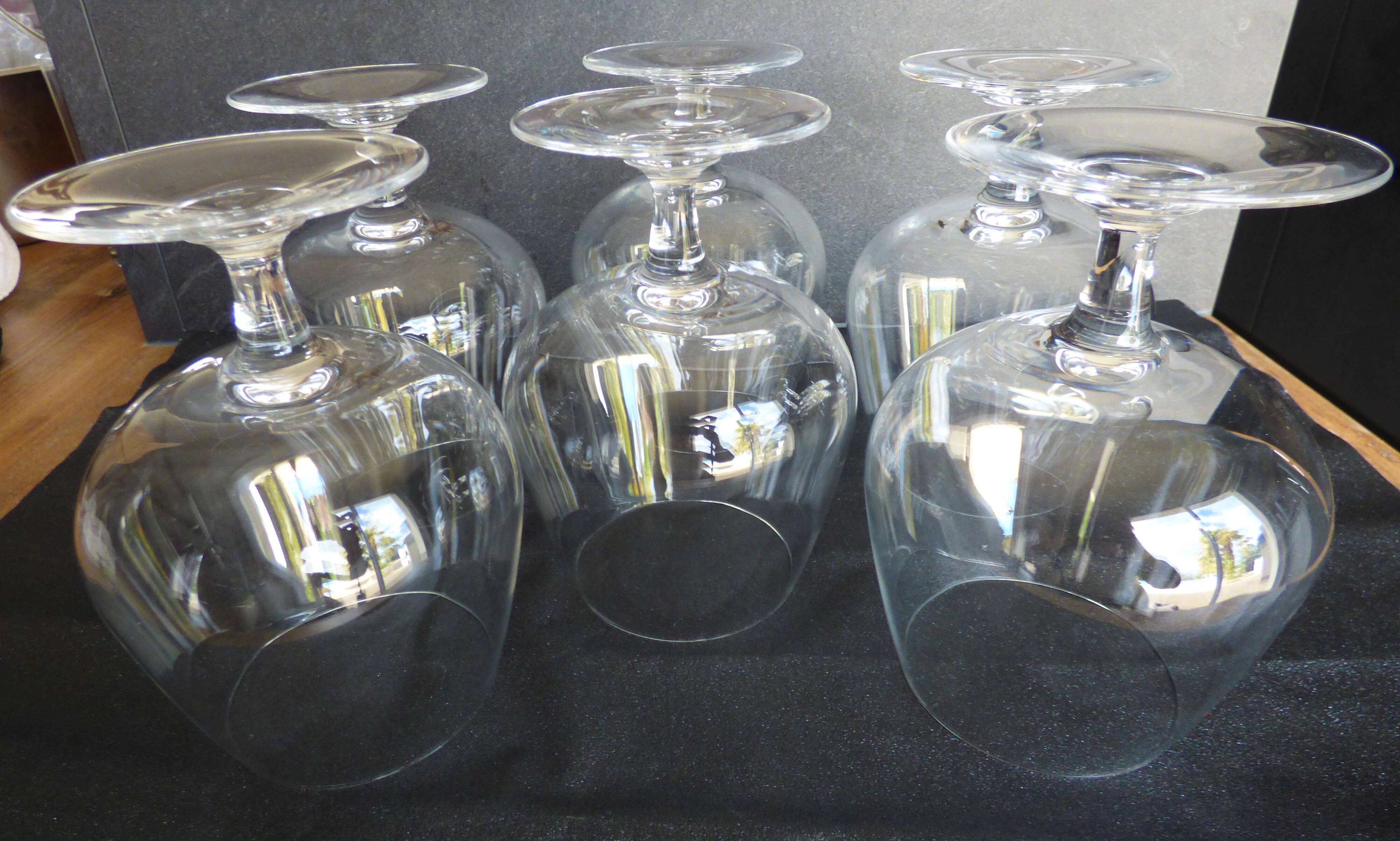 6 Large Cognac Glasses