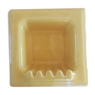 Yellow wall soap holder in vintage ceramic 1960/70