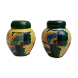 2 vases cubistes en céramique