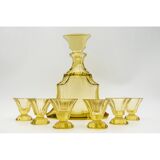 Art Deco crystal decanter liqueur set, Czech Republic, 1930s.