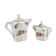 Lot teapot and sugar flowers in ancient ceramic