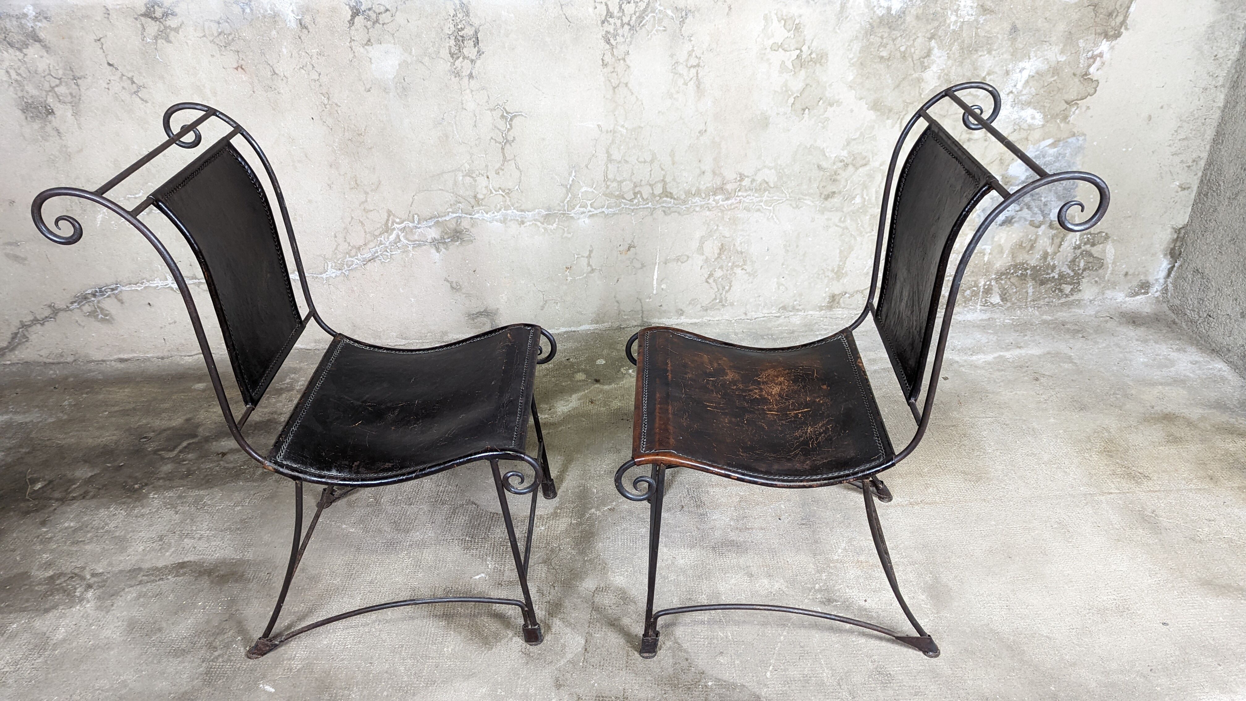 4 wrought iron armchairs
